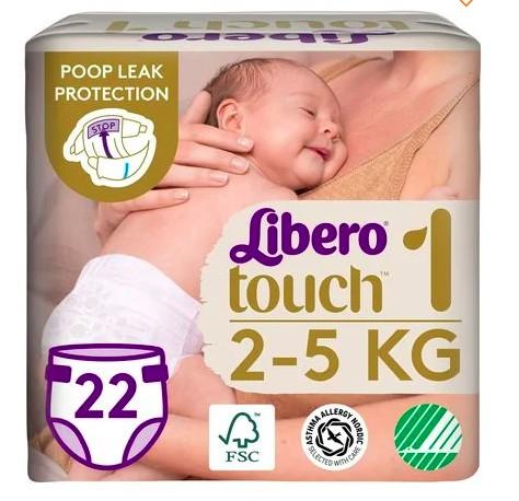 Підгузки Libero Touch розмір 1 (2-5 кг), 22 шт